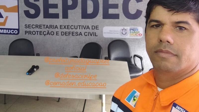 Prefeito Miruca envia secretário de Defesa Civil para Campanha Nacional “Cidades sem Riscos” em busca de soluções para Água Preta