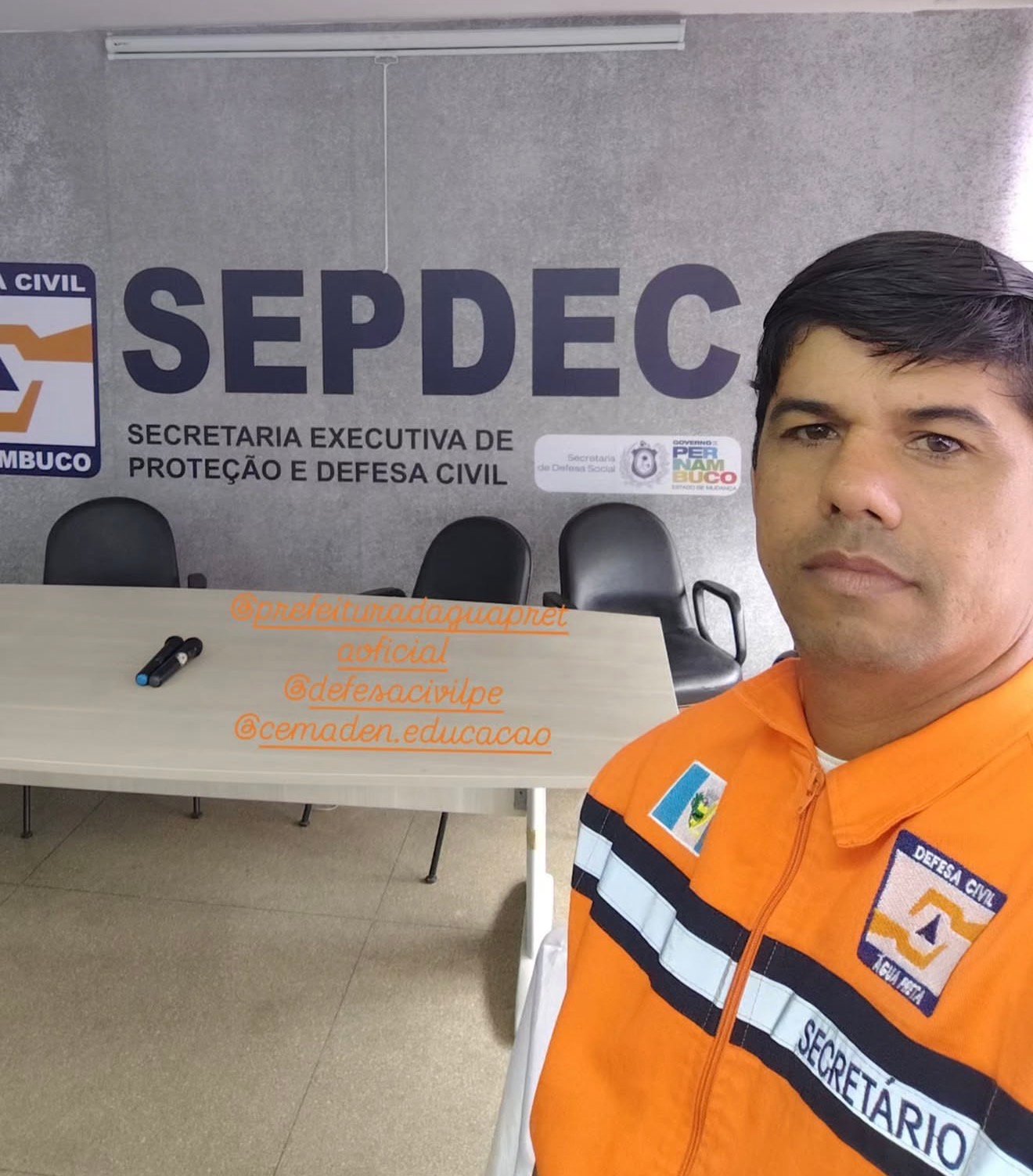 Prefeito Miruca envia secretário de Defesa Civil para Campanha Nacional “Cidades sem Riscos” em busca de soluções para Água Preta