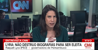 Em entrevista à CNN, Raquel Lyra evita antecipar palanque presidencial, destaca “virada de chave” em Pernambuco e reforça compromisso com entregas