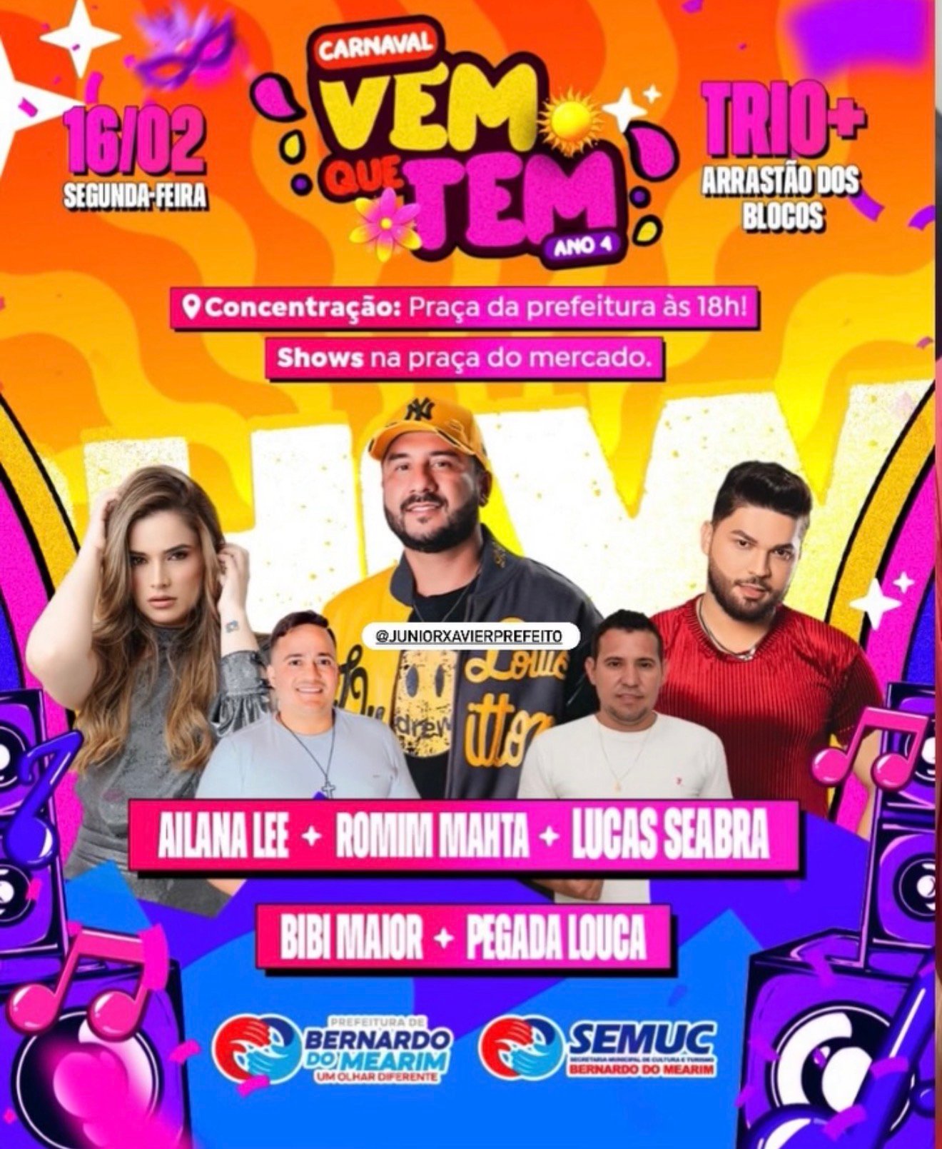 Carnaval 2026 de Bernardo do Mearim promete arrastar multidões com o “Vem Que Tem – Ano 4”