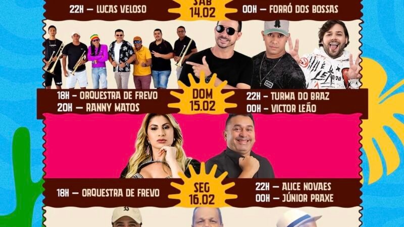 Água Preta divulga programação oficial do Carnaval 2026 com grandes atrações e valorização da cultura local