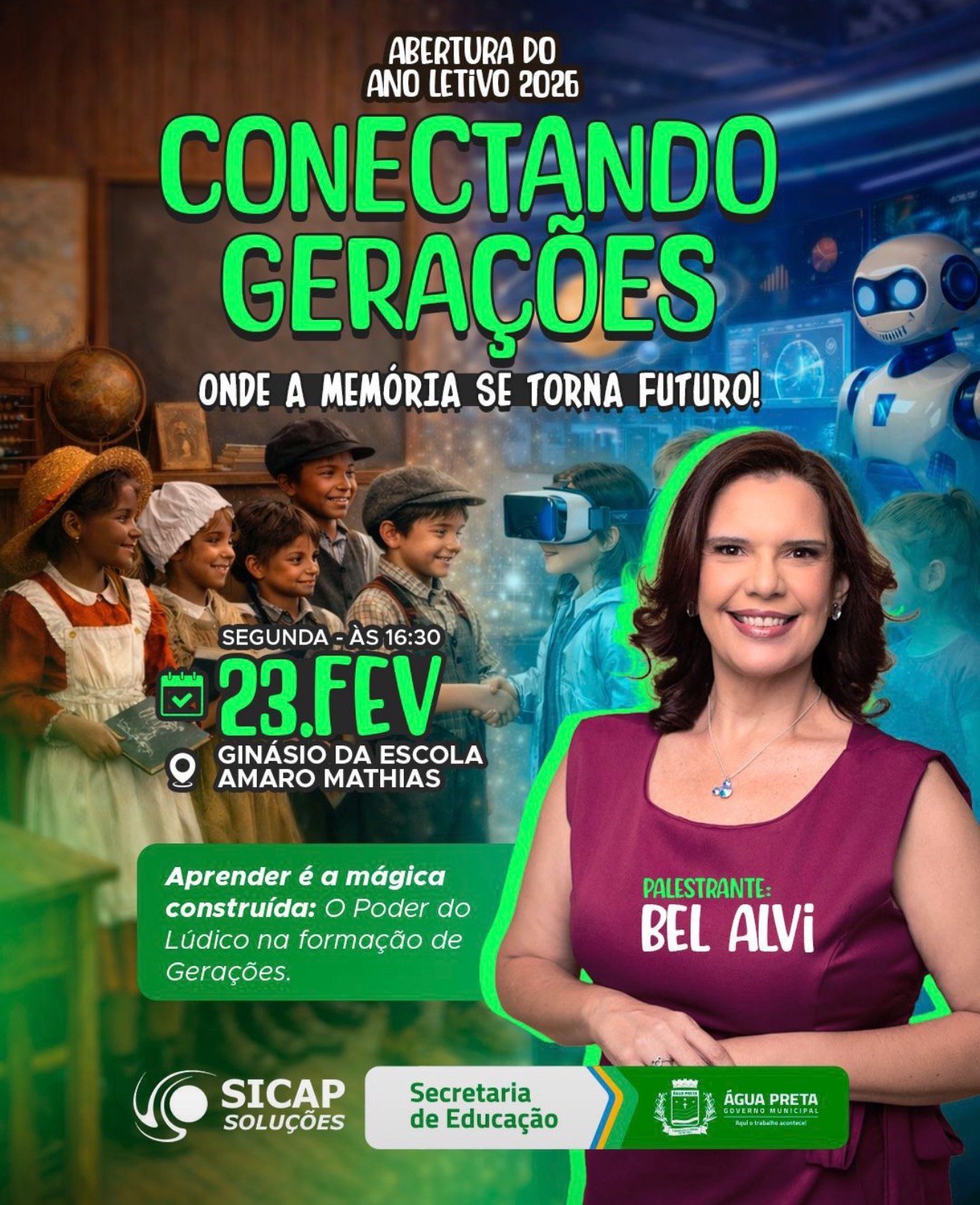 Água Preta realiza abertura do ano letivo 2026 com palestra inspiradora e tema “Conectando Gerações”