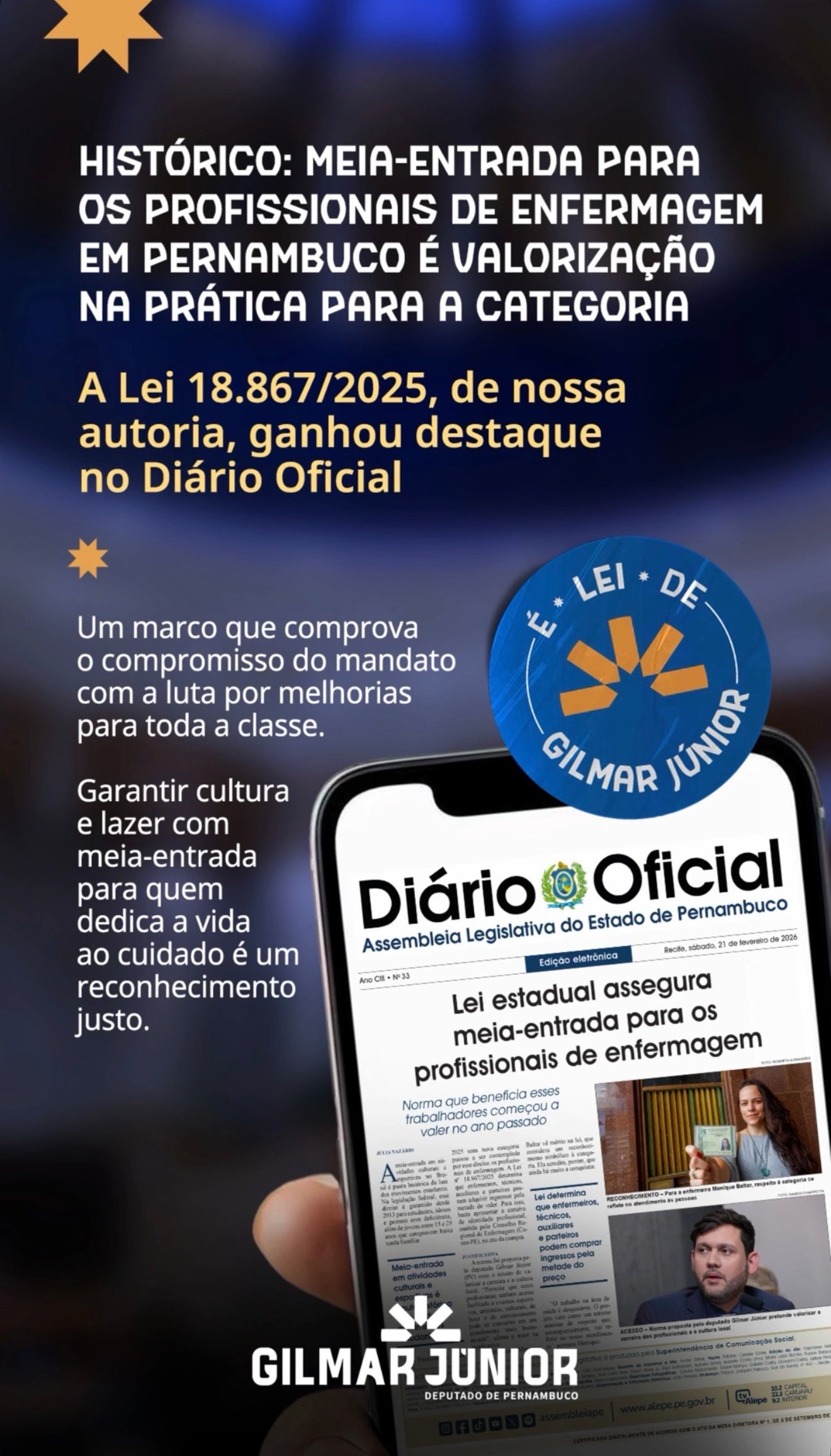 Histórico: Lei garante meia-entrada para profissionais de enfermagem em Pernambuco e reforça valorização da categoria