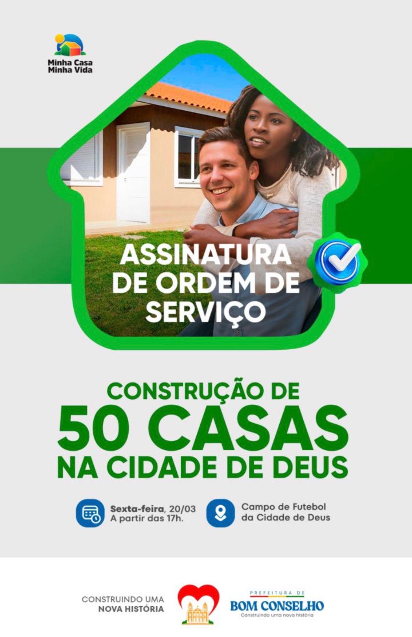 Prefeitura de Bom Conselho assina ordem de serviço para construção de 50 casas