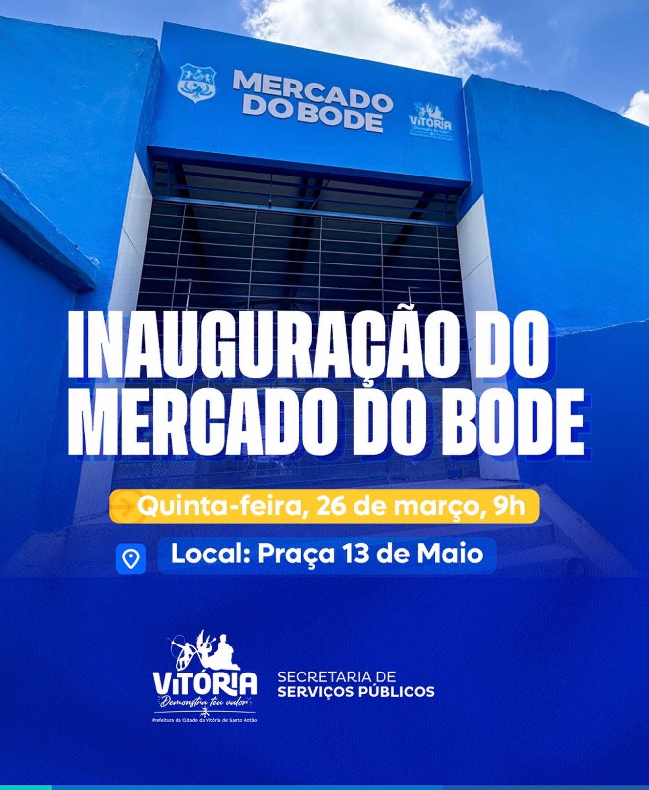 Prefeito Paulo Roberto inaugura Mercado do Bode e fortalece desenvolvimento em Vitória de Santo Antão dia (26)