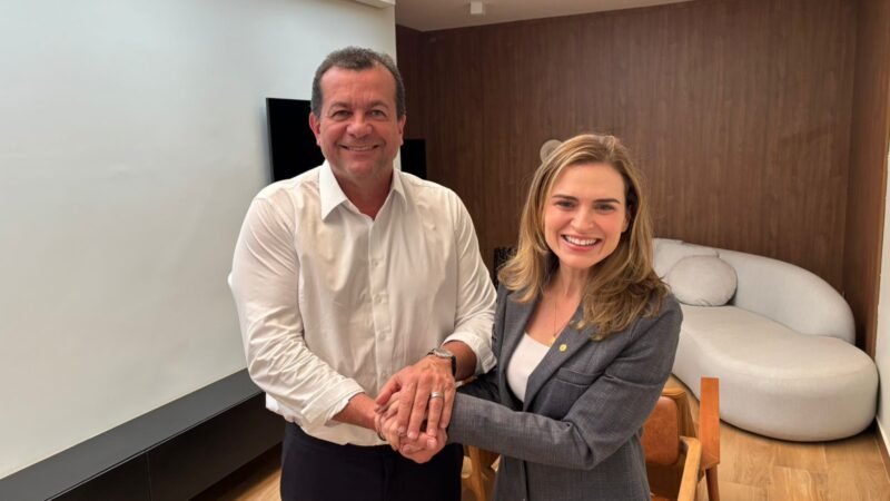 Em Brasília, Marília Arraes, pré-candidata ao Senado, se reúne com Valdemar Oliveira, do Avante