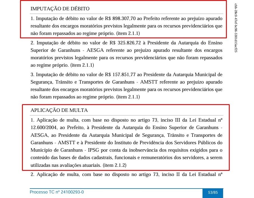 TRIBUNAL DE CONTAS APONTA QUE MAIS DE R$ 15 MILHÕES DEIXARAM DE SER RECOLHIDOS AO IPSG ENTRE 2021 E 2024 PELO GOVERNO SIVALDO ALBINO. MINISTÉRIO PÚBLICO INVESTIGA O CASO