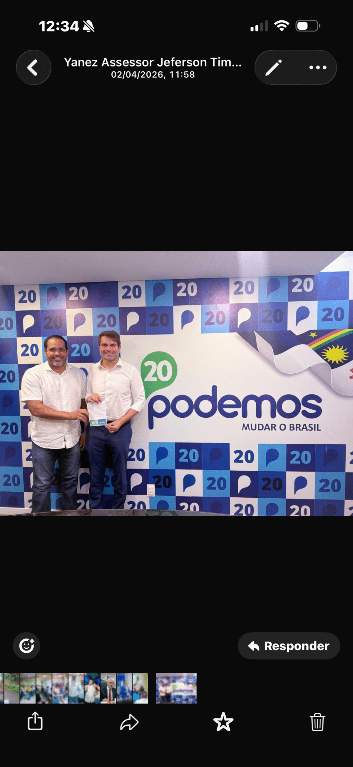 NOTA DE FILIAÇÃO DO DEPUTADO JEFERSON TIMÓTEO