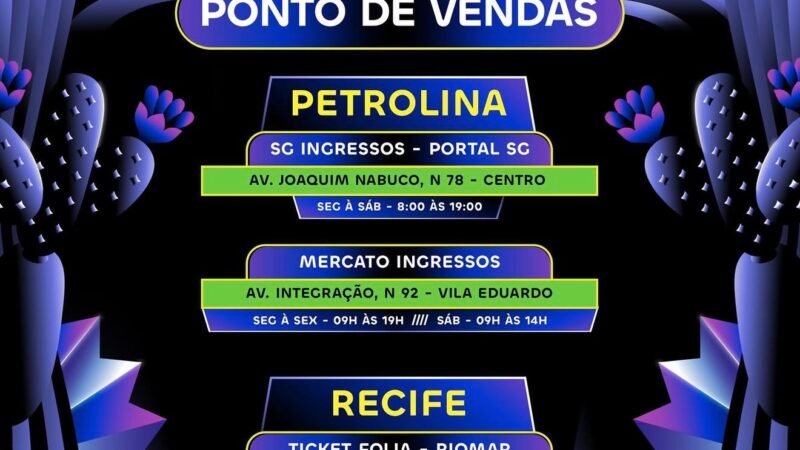 PNZ Lounge reforça pontos de venda de ingressos em Petrolina e Recife
