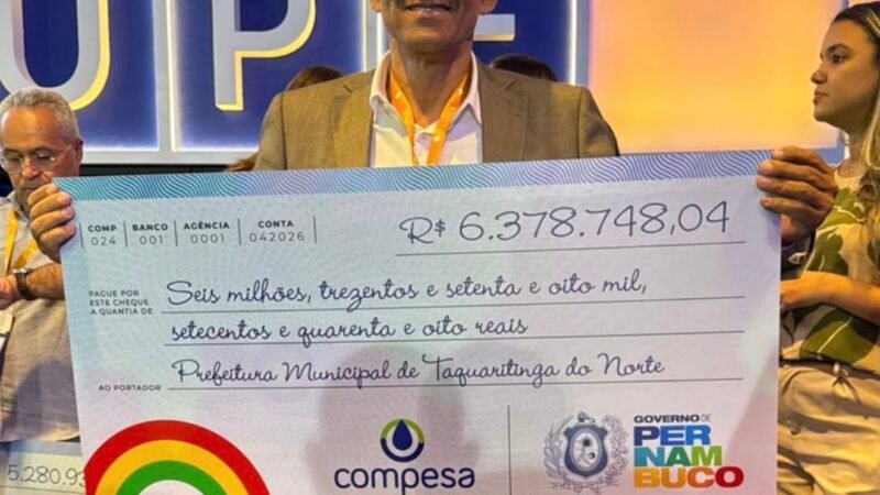 Prefeito Gena de Taquaritinga do Norte – PE consegue mais de 6 milhões para fortalecer o abastecimento de água da Compesa no município em parceria com a governadora Raquel Lyra