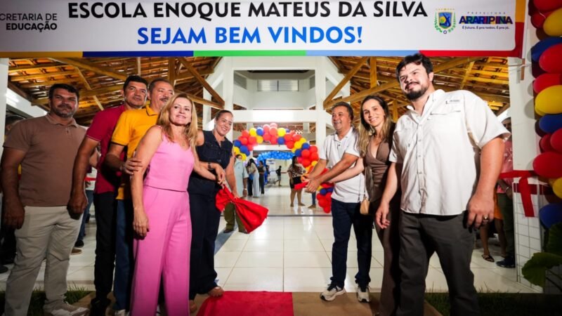Prefeito Evilásio Mateus e vice Bringel Filho inauguram Escola Enoque Mateus da Silva no distrito de Lagoa do Barro
