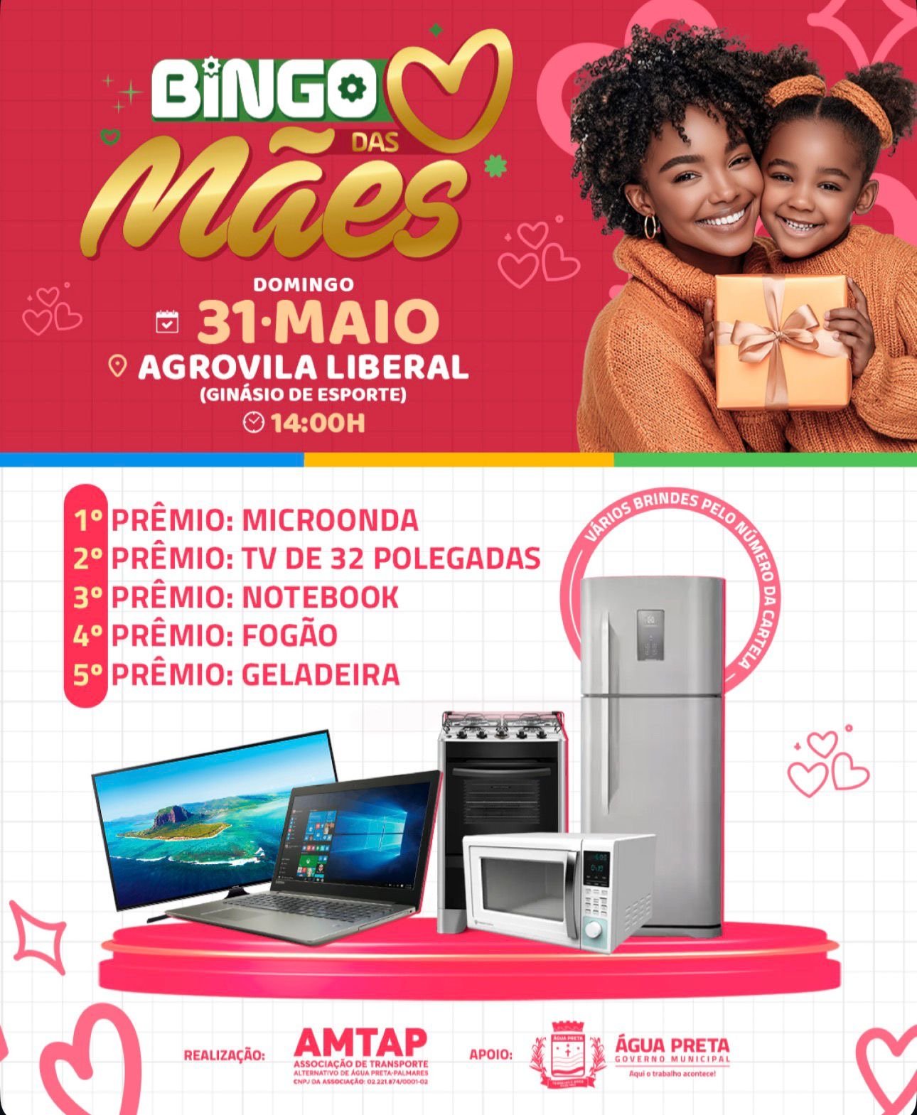 Bingo das Mães em Água Preta promete grandes prêmios e muita emoção na Agrovila Liberal