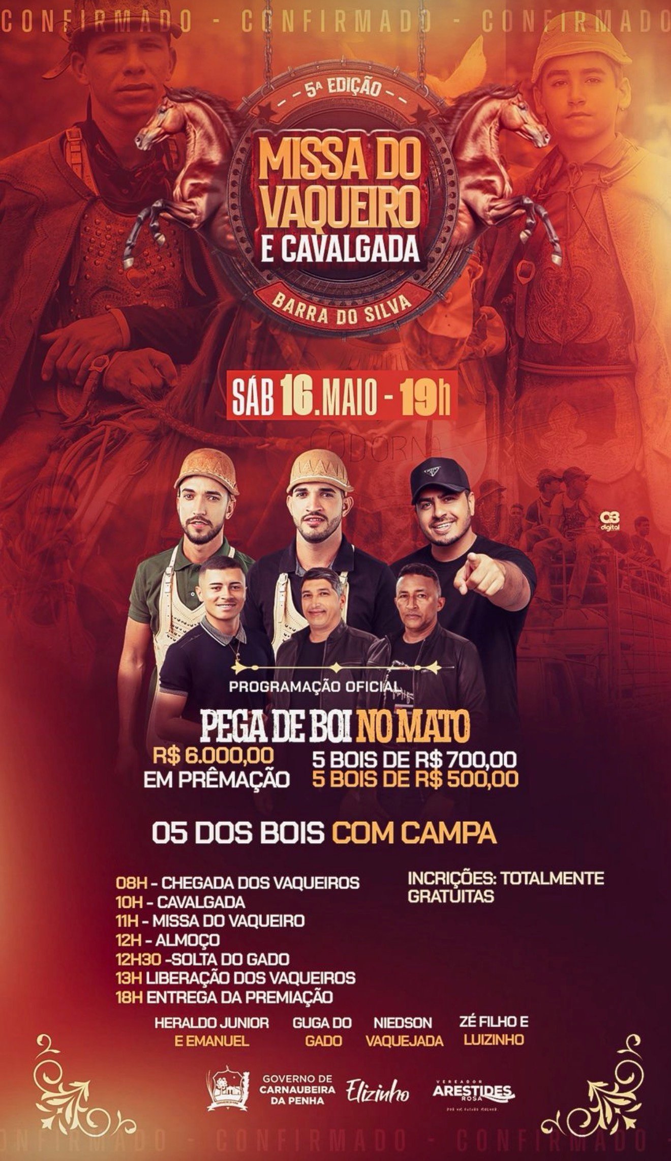5ª Missa do Vaqueiro e Cavalgada em Barra do Silva promete tradição, fé e grande programação no dia 16 de maio