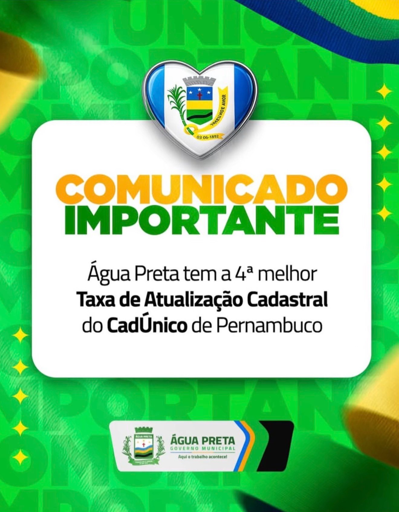 Água Preta se destaca em Pernambuco com 4ª melhor taxa de atualização cadastral do CadÚnico