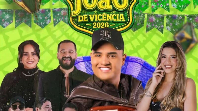 Tarcísio do Acordeon, Yasmin Sensação e Forró Tropykália são destaques do São João 2026 de Vicência
