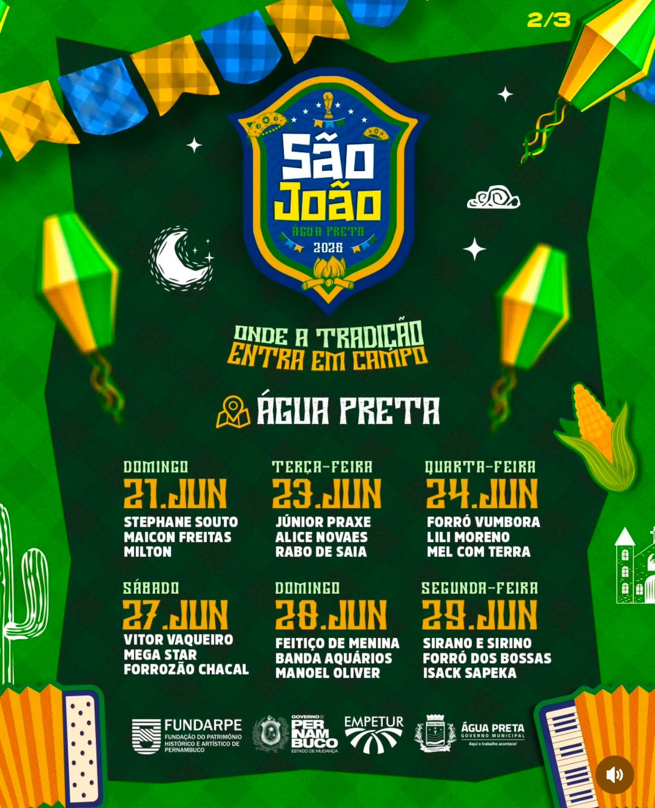 Água Preta divulga programação oficial do São João 2026 com grandes atrações e valorização do forró