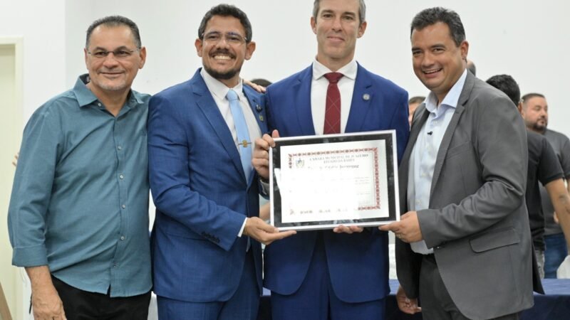 Andrei Gonçalves reforça parceria com forças de segurança durante homenagem ao secretário estadual Marcelo Werner, que recebeu o título de Cidadão Juazeirense