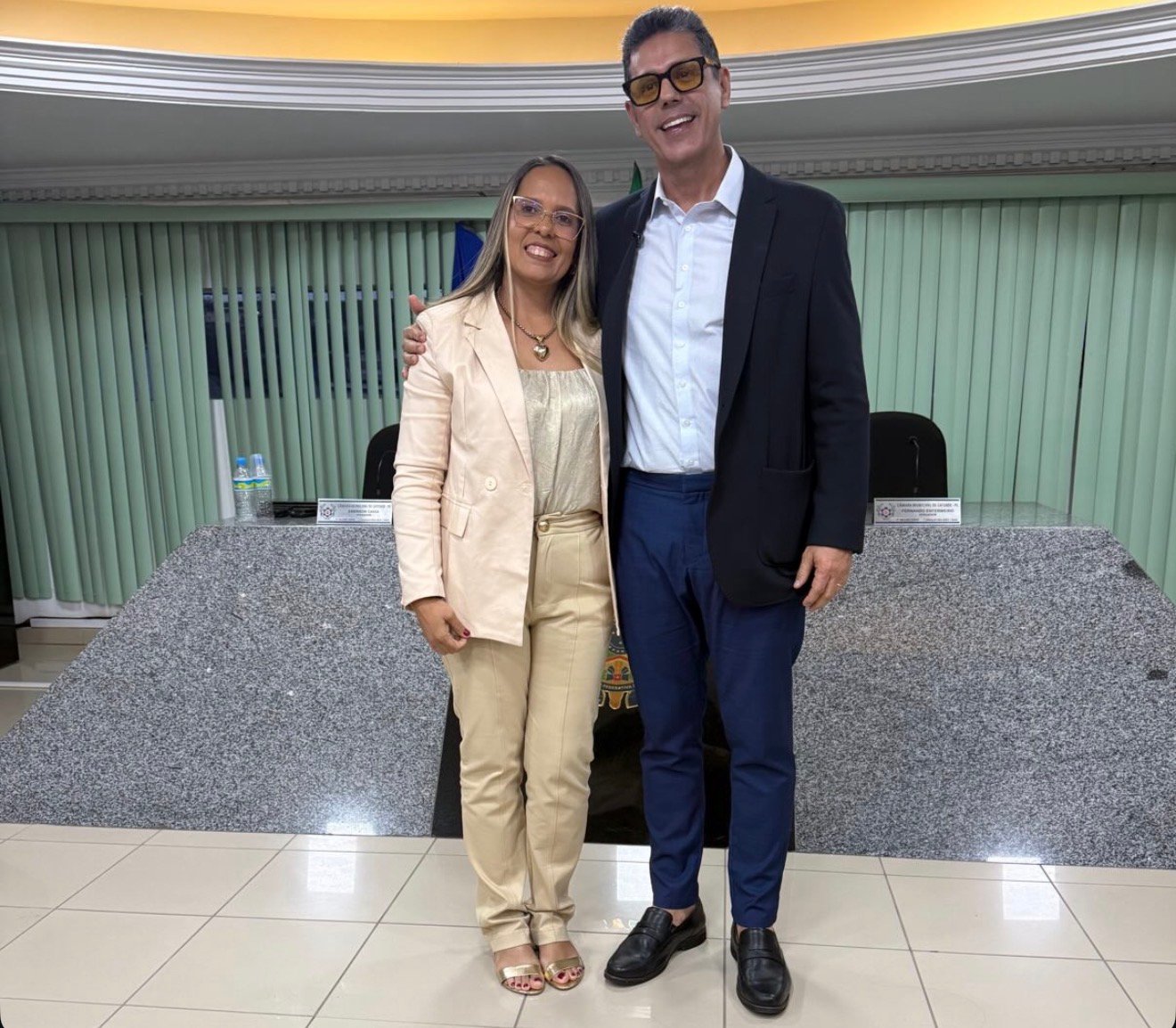 Vice-prefeito de Catende, Rinaldo Barros, participa da posse de Monalisa Carvalho como vereadora do município