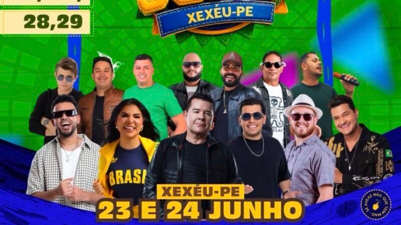 São João de Xexéu 2026 promete movimentar a cidade com grandes atrações nos dias 23 e 24 de junho