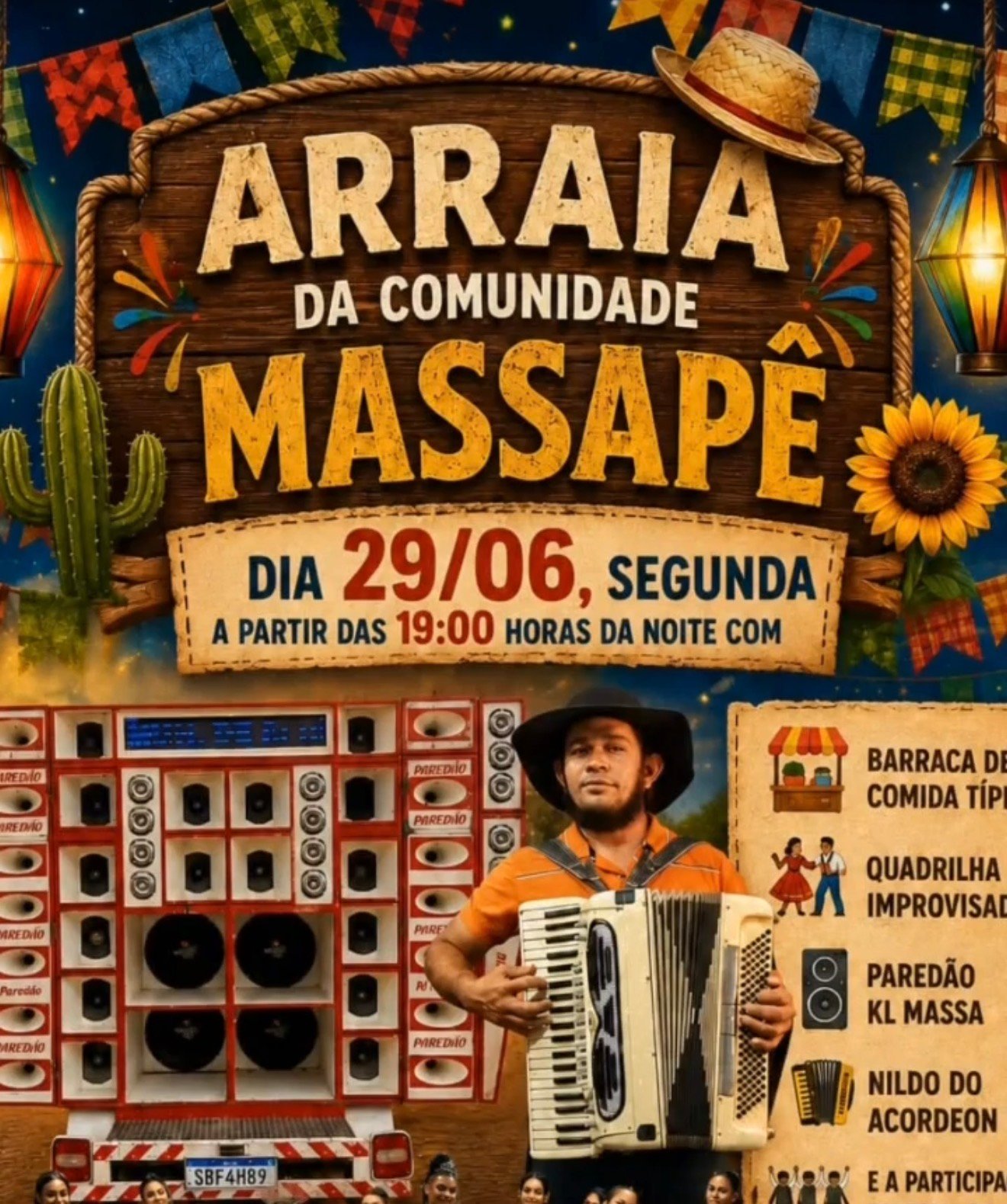 Prefeita Riva Bezerra dá total apoio ao Arraiá da Comunidade Massapê, no Cedro