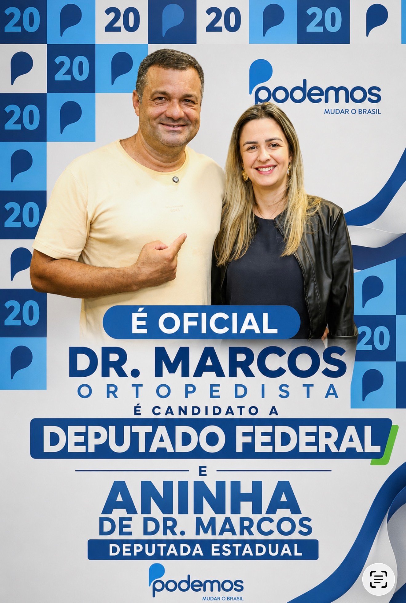 Podemos oficializa candidaturas de Dr. Marcos e Aninha para as eleições de 2026