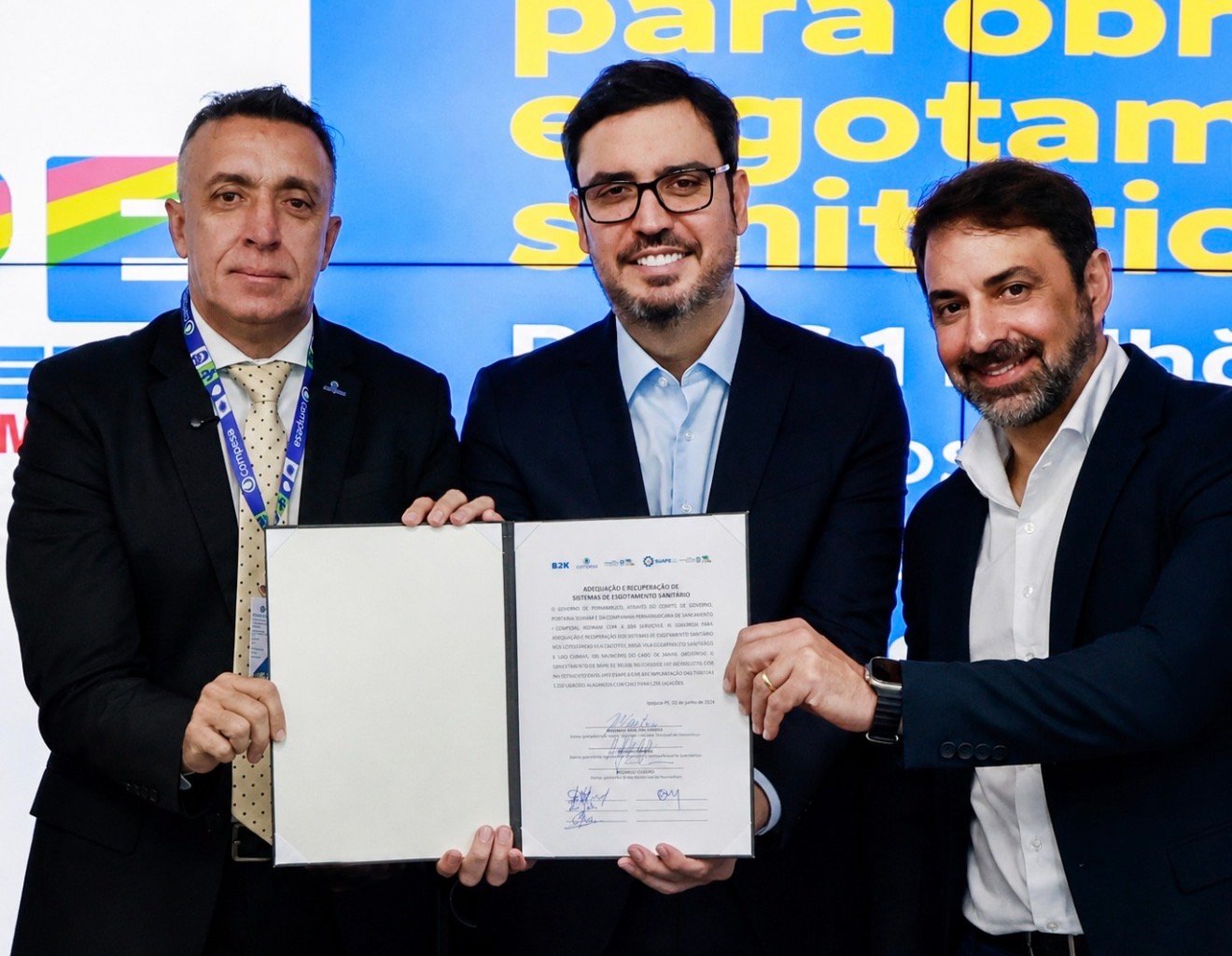 Suape, Compesa e BRK Ambiental firmam convênio de R$ 46,1 milhões para levar saneamento a 14,8 mil moradores do Cabo de Santo Agostinho