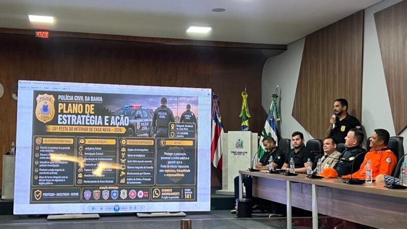 Plano integrado de Segurança Pública para a 35ª Festa do Interior de Casa Nova é apresentado: evento vai reunir ações de diversos órgãos de segurança 