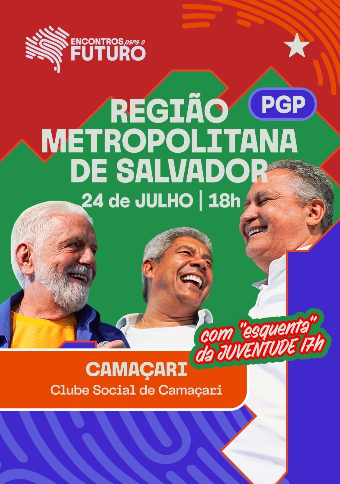 PGP chega à Região Metropolitana de Salvador com plenária em Camaçari nesta sexta-feira (24)