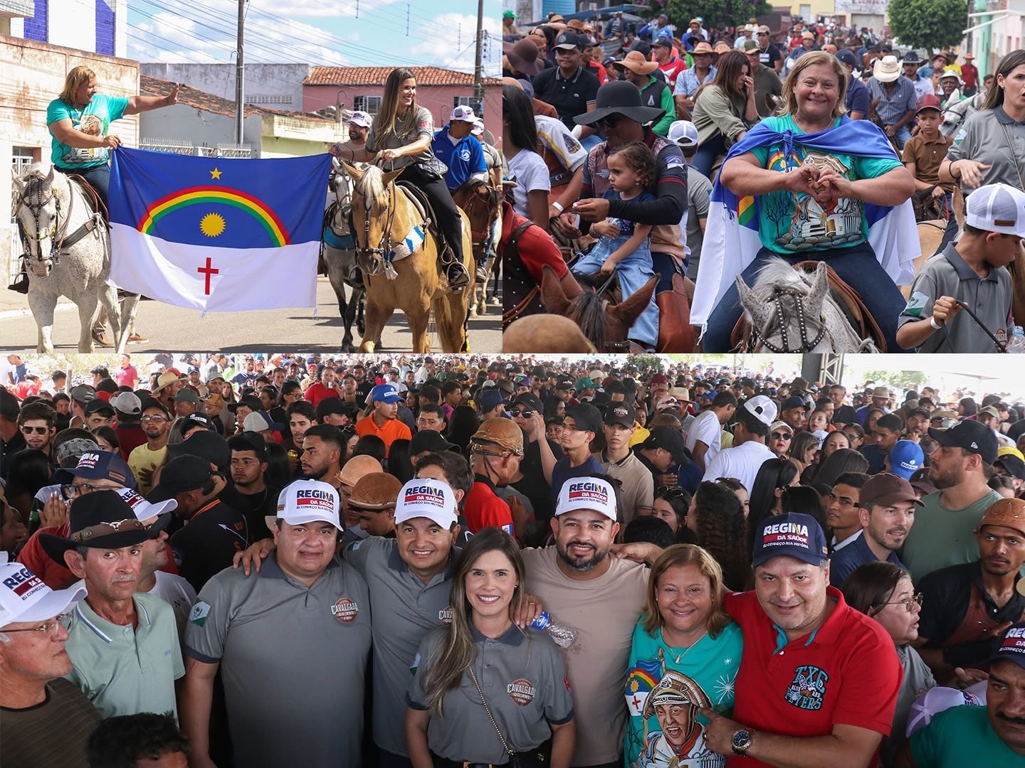 Ao lado do prefeito Pedro Pilota, Regina da Saúde participa da 3ª Cavalgada do Ano no distrito de Negras, em Itaíba