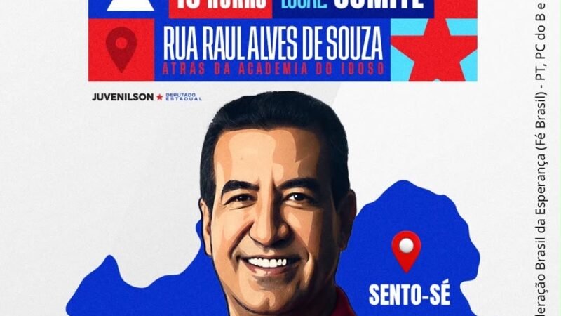 Sento Sé e toda a região se preparam para grande ato político de lançamento da candidatura a deputado estadual de Juvenilson Passos, neste domingo (16)