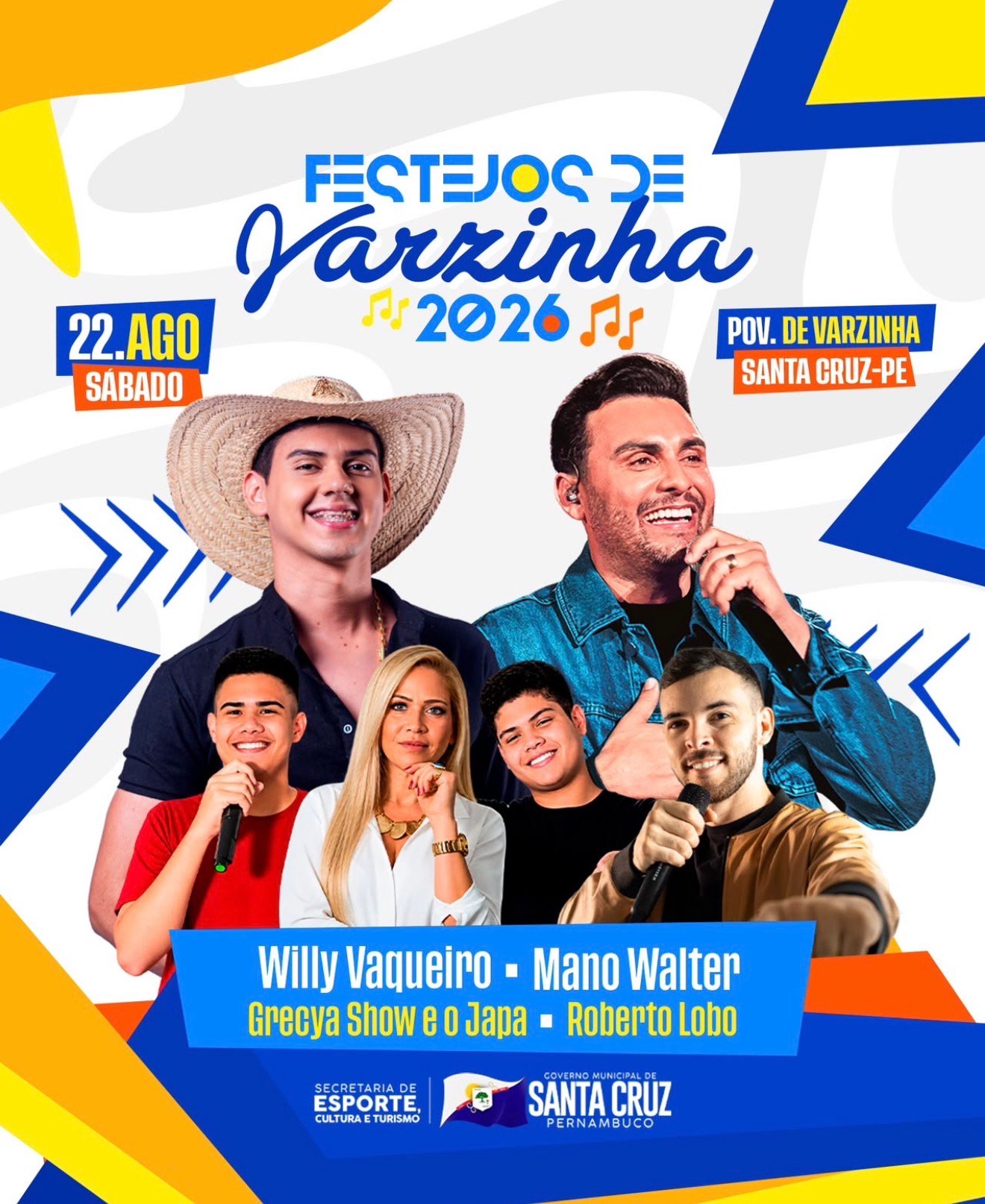 Festejos de Várzinha 2026 prometem grande noite de música em Santa Cruz
