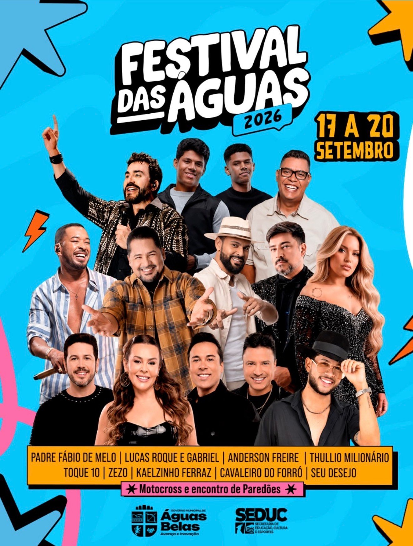 Festival das Águas 2026 promete quatro dias de muita música e diversão em Águas Belas