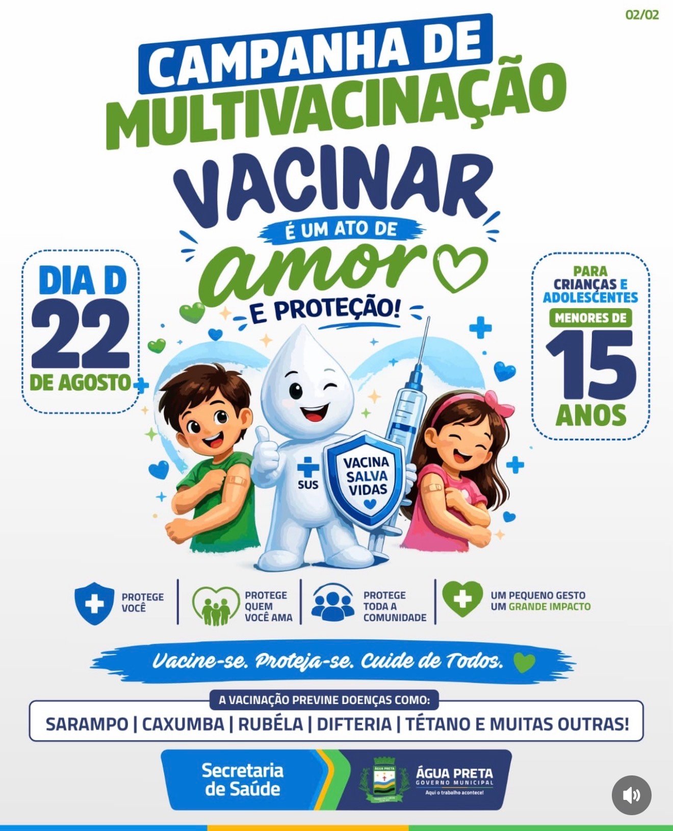 Água Preta promove Campanha de Multivacinação para crianças e adolescentes