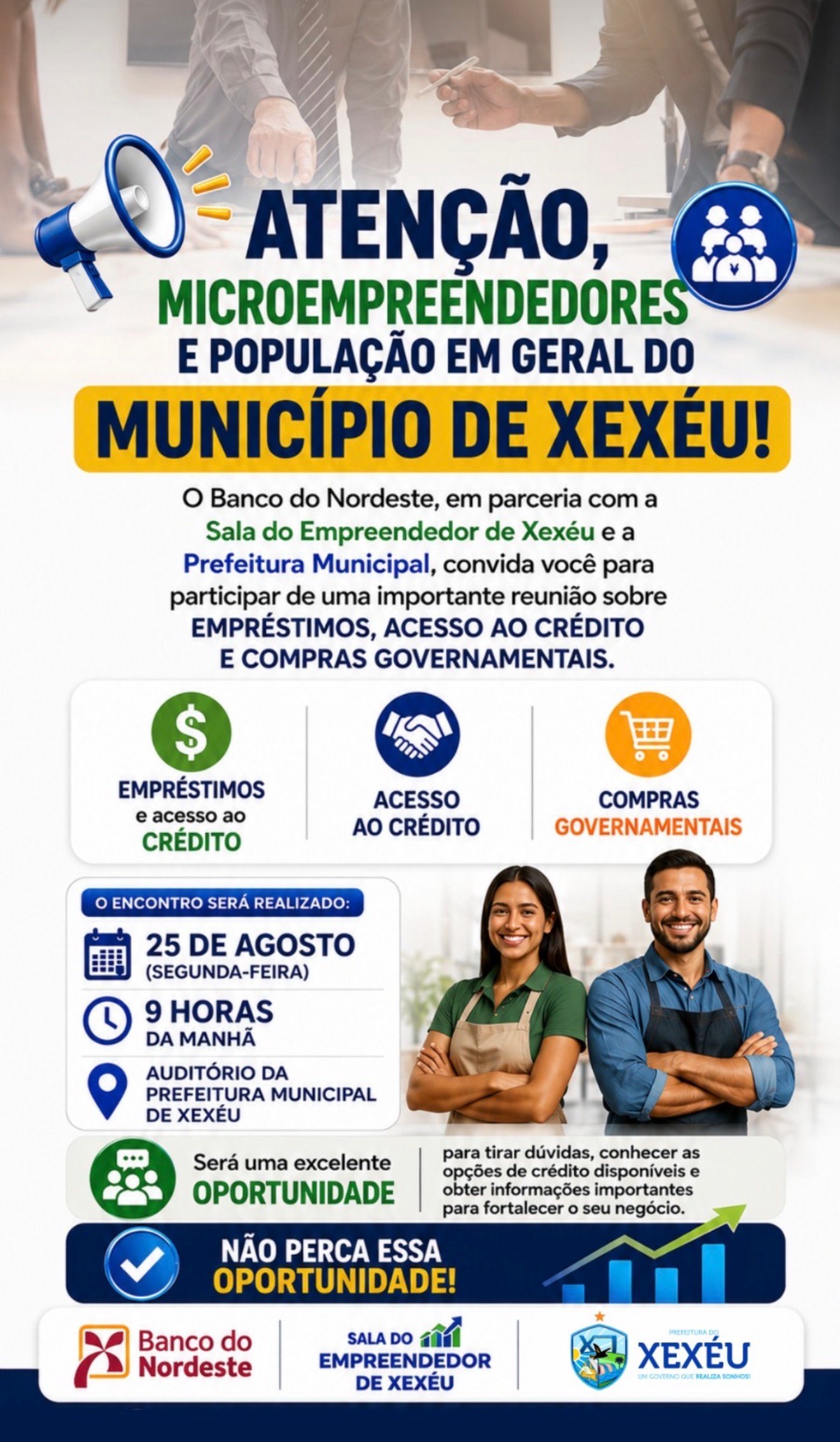 Xexéu recebe encontro sobre crédito, empréstimos e compras governamentais