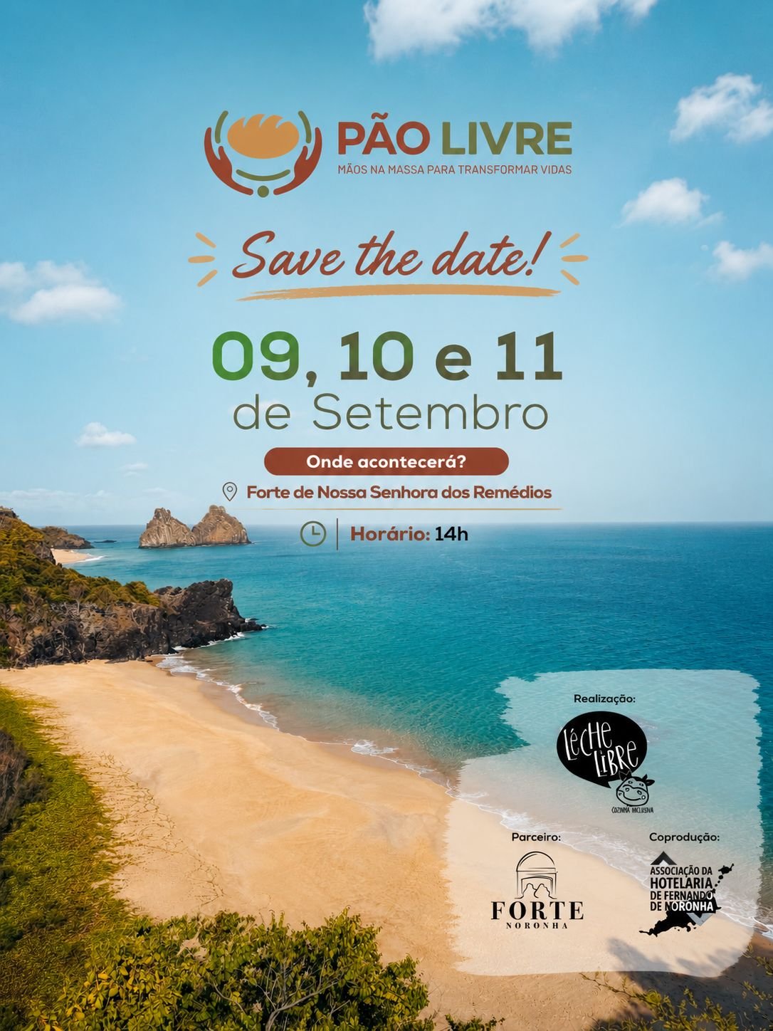 Fernando de Noronha recebe projeto PÃO LIVRE e amplia debate sobre gastronomia inclusiva no turismo