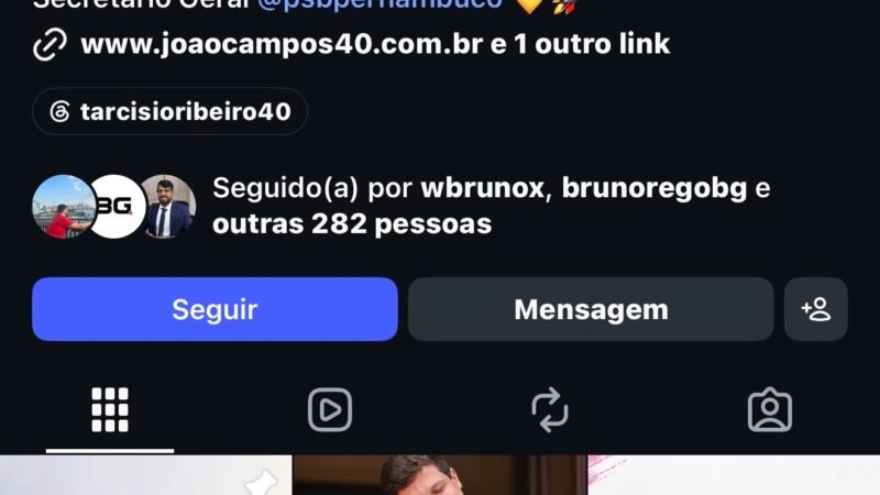 Tarcísio Ribeiro, braço direito do PSB Pernambuco e comparsa de João que juntos atacam Raquel Lyra com ódio