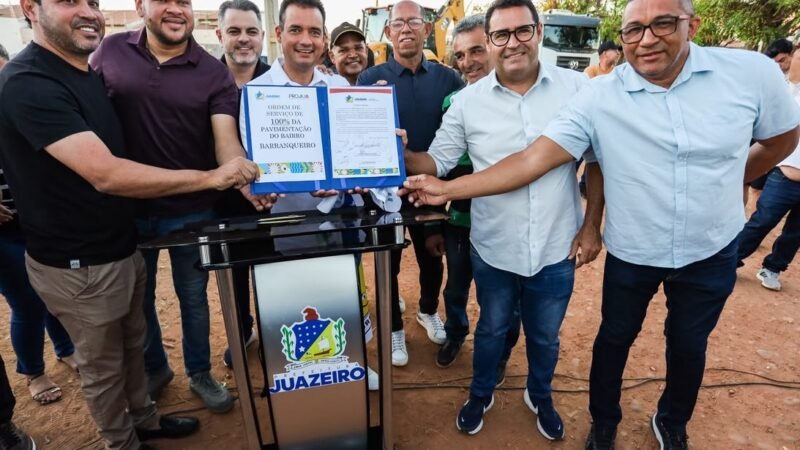 Ruas de Futuro: Prefeitura de Juazeiro autoriza pavimentação de 100% do bairro Barranqueiro