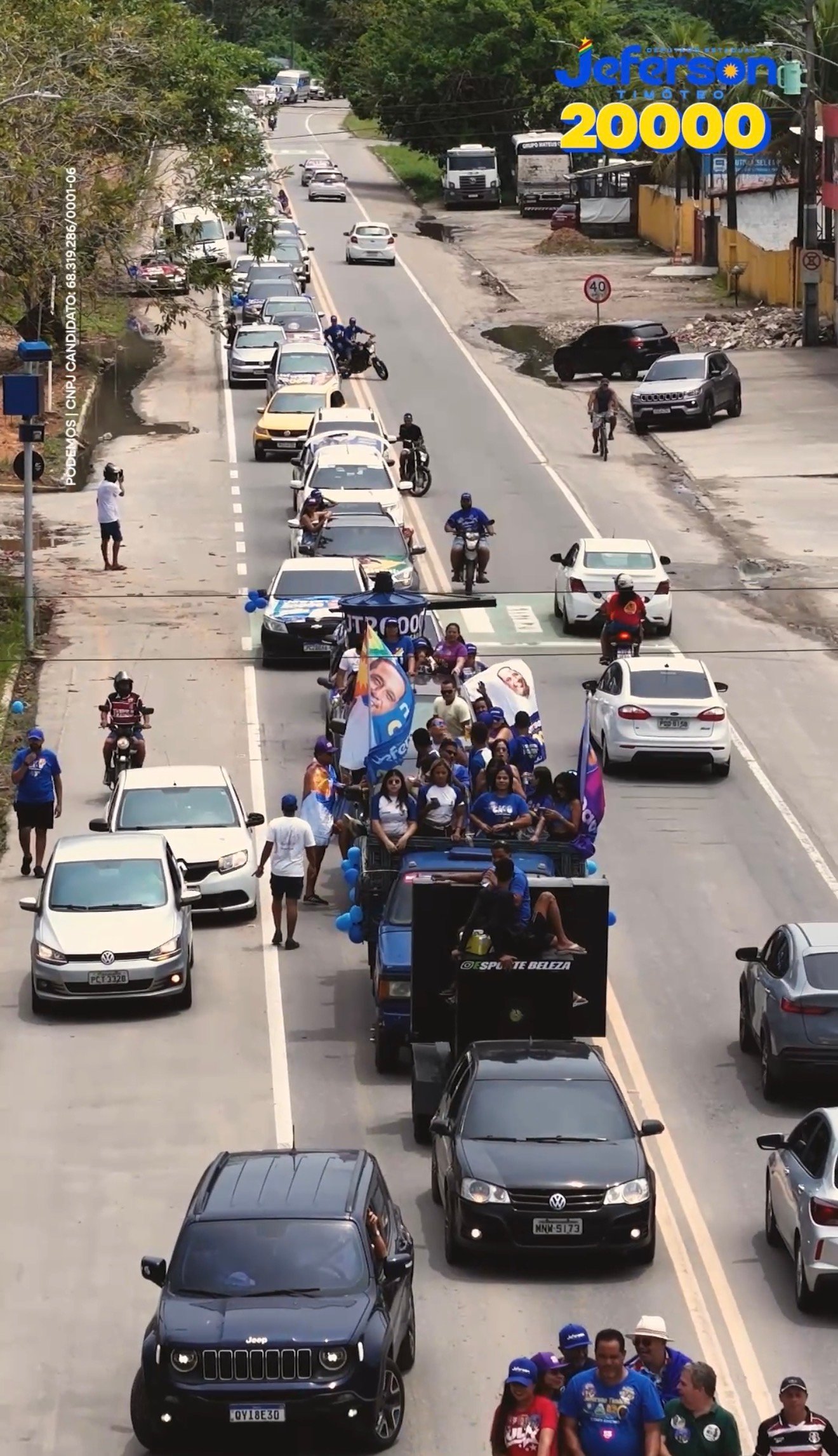 Fila de Carros, Carreata do Deputado Jeferson Timóteo impressiona pela grandiosidade