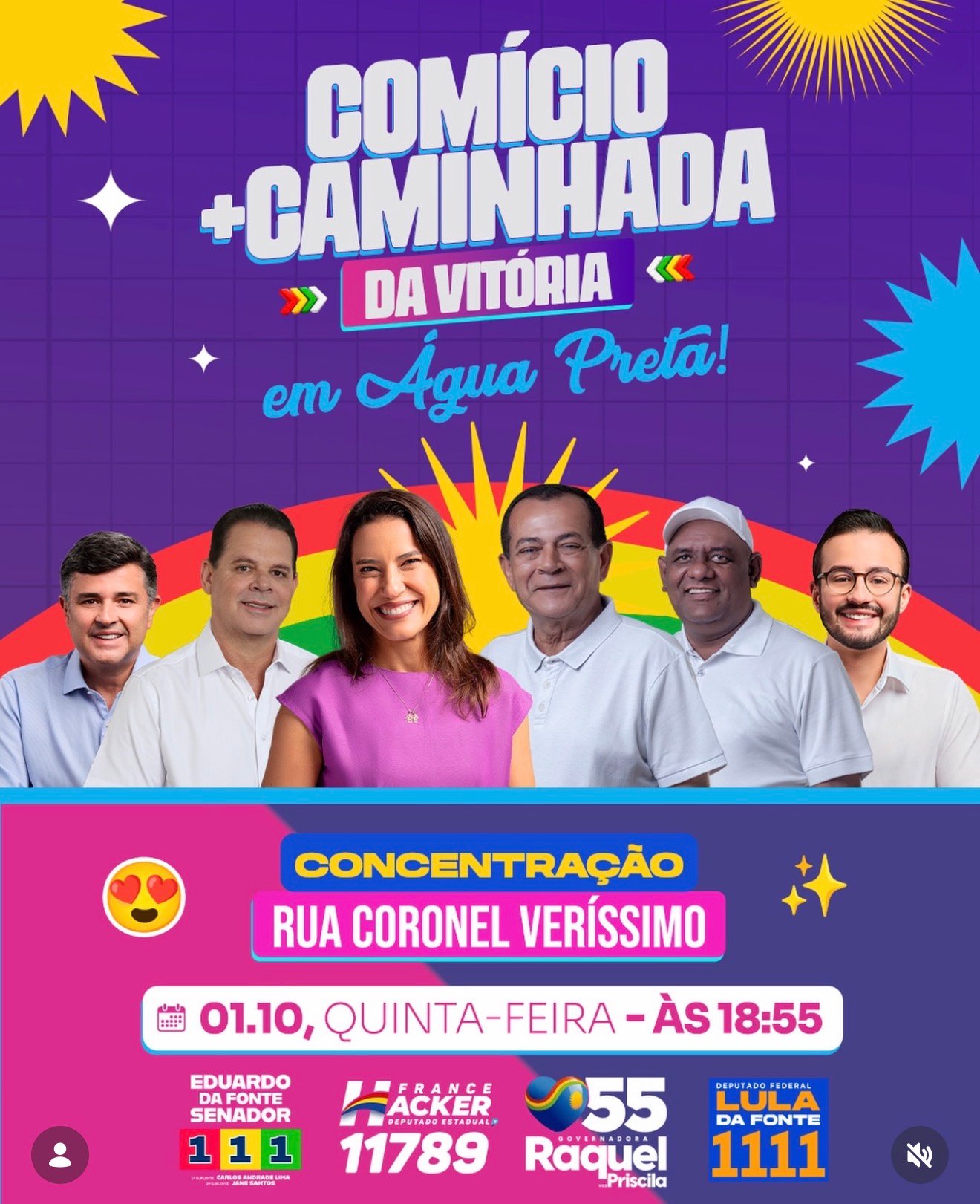 Comício e caminhada da vitória movimentam Água Preta nesta quinta-feira